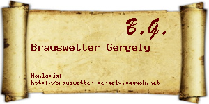 Brauswetter Gergely névjegykártya